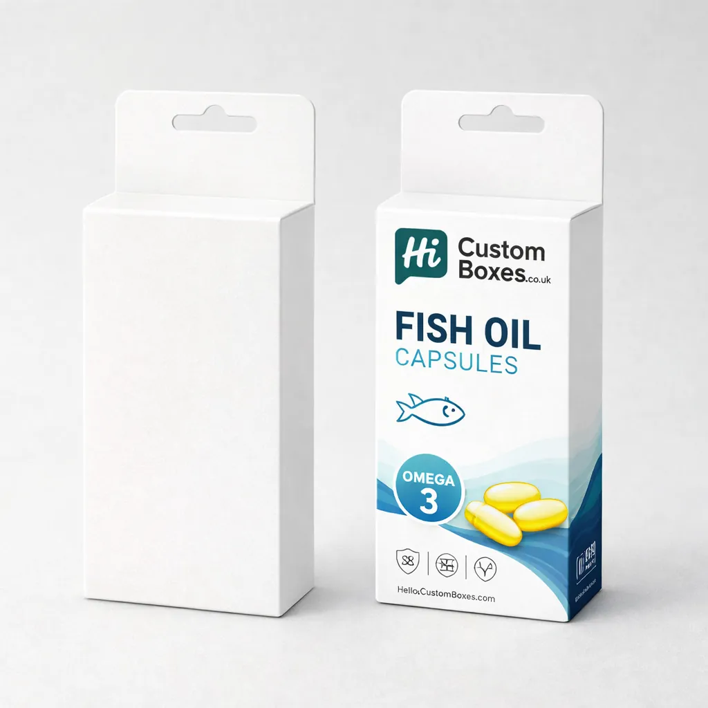 Two corrugated mailer boxes, one plain brown kraft and one white with blue wave interior patterns. class=